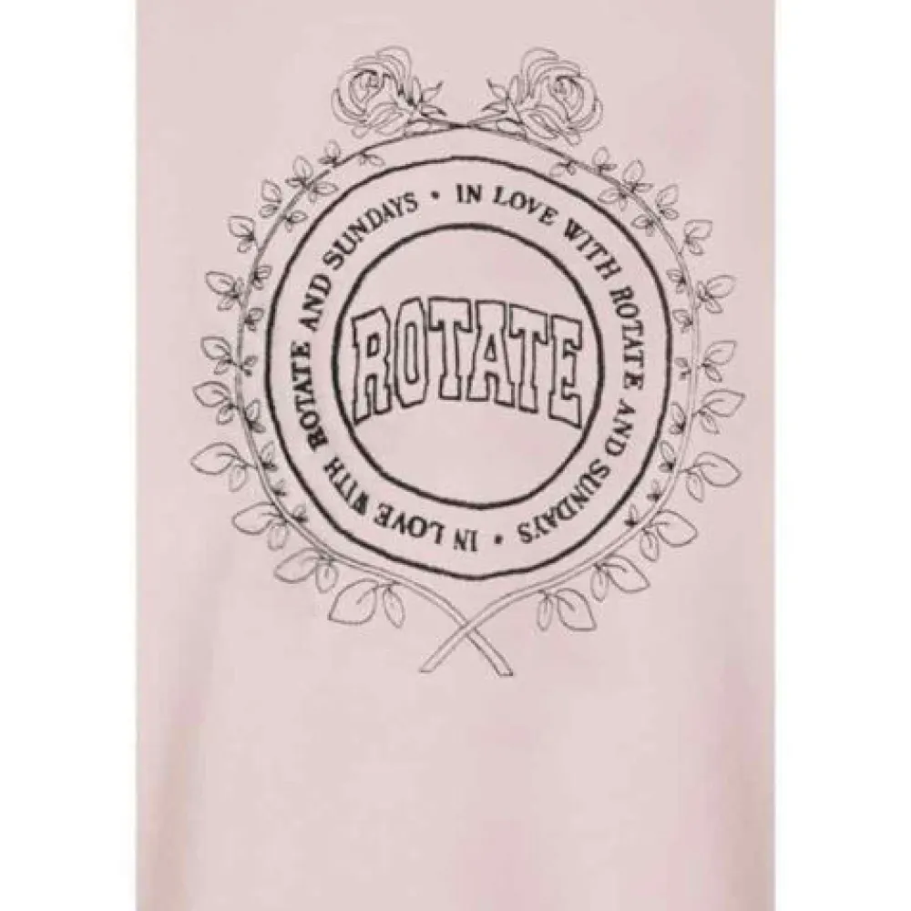 Sweatshirts<ROTATE Birger Christensen Blomstret Print Sweatshirt Oversize Fit Pink
