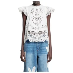 Bluser & Skjorter^Sea NY Blonde Flutterærme Top med Detaljer Hvid