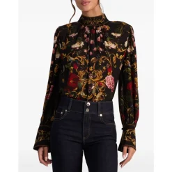 Bluser & Skjorter<Alice + Olivia Bluse med blomsterprint og mock neck Multifarvet