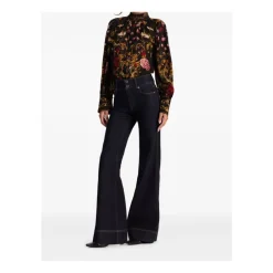 Bluser & Skjorter<Alice + Olivia Bluse med blomsterprint og mock neck Multifarvet