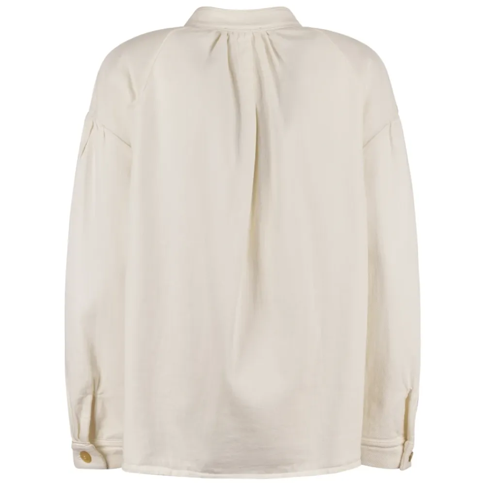 Bluser & Skjorter^Forte Forte Boheme Overshirt i Flydende Bomuld Hvid