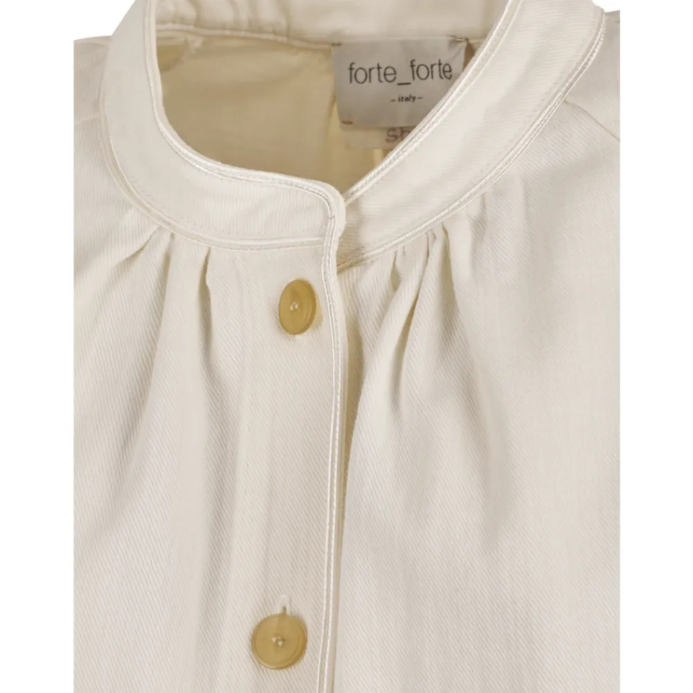 Bluser & Skjorter^Forte Forte Boheme Overshirt i Flydende Bomuld Hvid