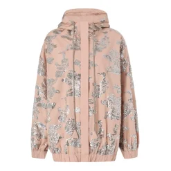 Jakker<PINKO Bomberjakke med blomsterpailletterbroderi Pink