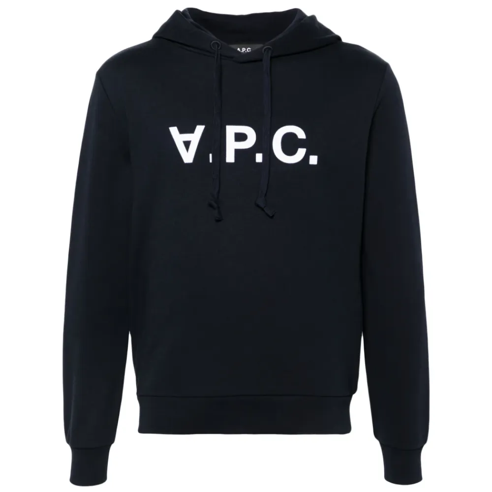 Trøjer^A.P.C. Bomulds Hoodie Blå
