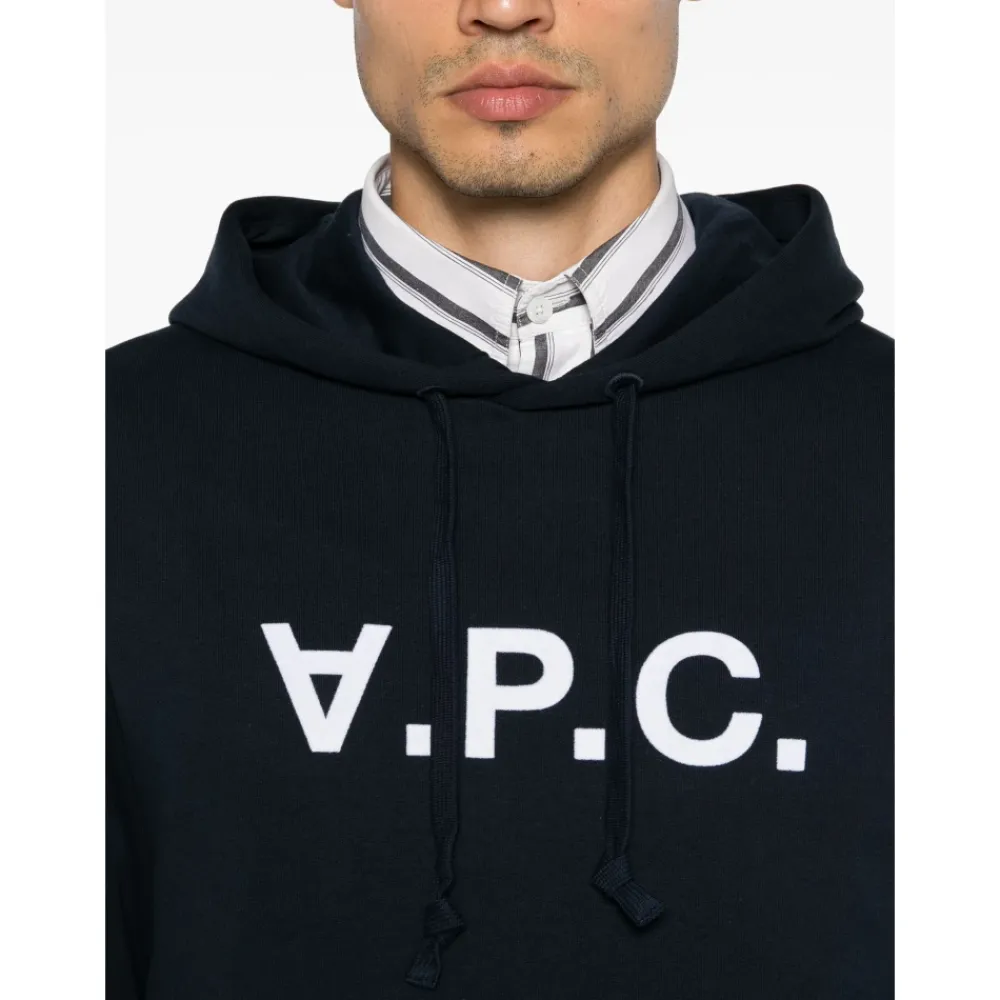 Trøjer^A.P.C. Bomulds Hoodie Blå