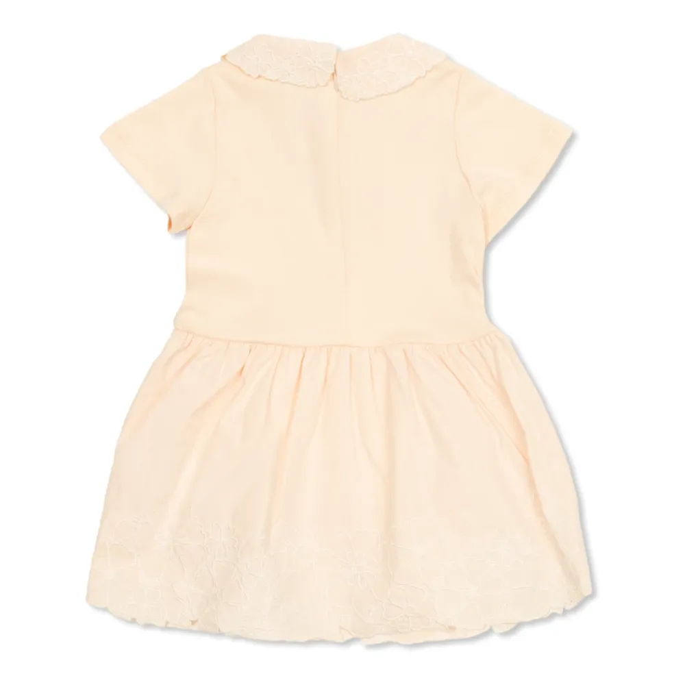 Kjoler & Nederdele<Chloé Bomulds Kjole med Blomsterbroderi Pink