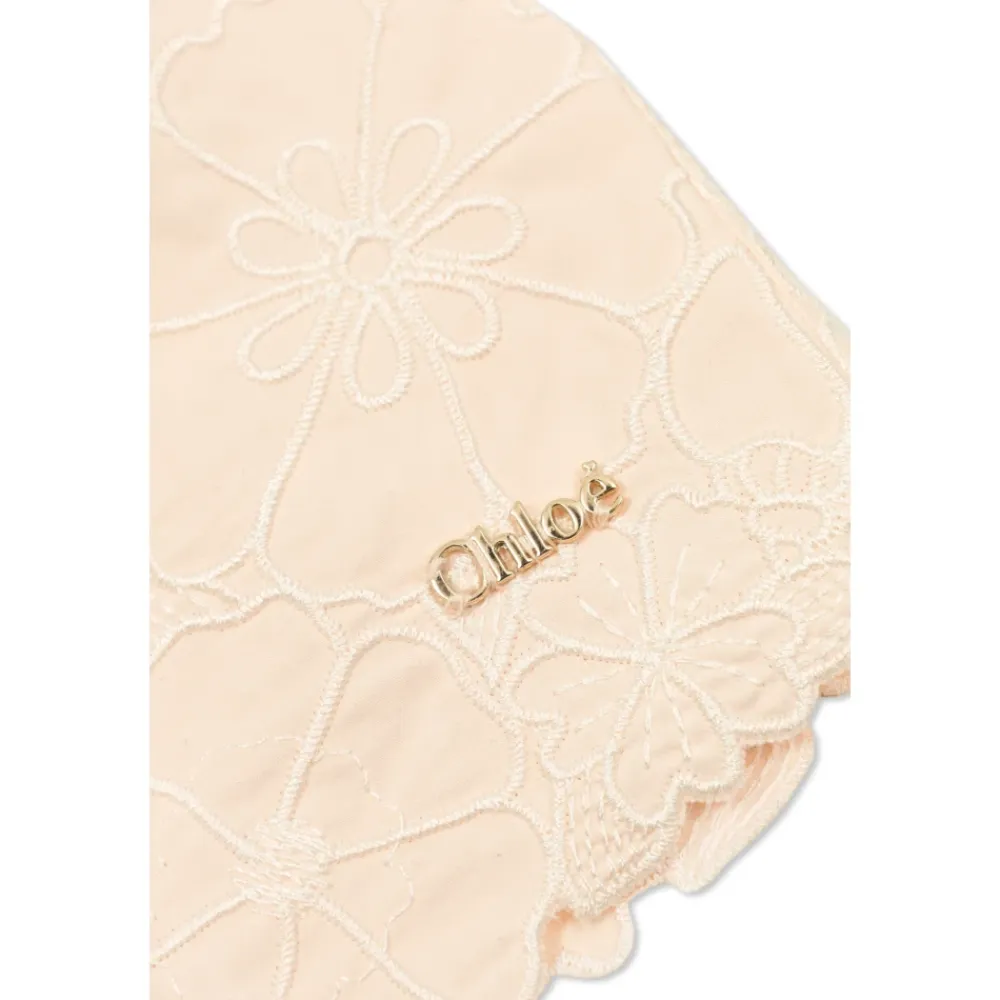 Kjoler & Nederdele<Chloé Bomulds Kjole med Blomsterbroderi Pink