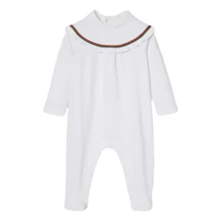 Bodystocking & Sæt^Gucci Bomuldsbody med flæsedetaljer Hvid