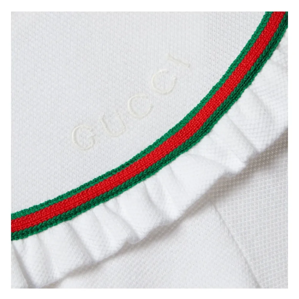 Bodystocking & Sæt^Gucci Bomuldsbody med flæsedetaljer Hvid