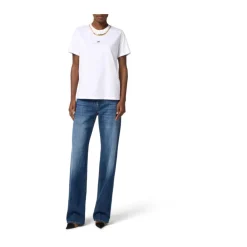 T-Shirts^Elisabetta Franchi Bomuldsjersey T-shirt med halskæde Hvid