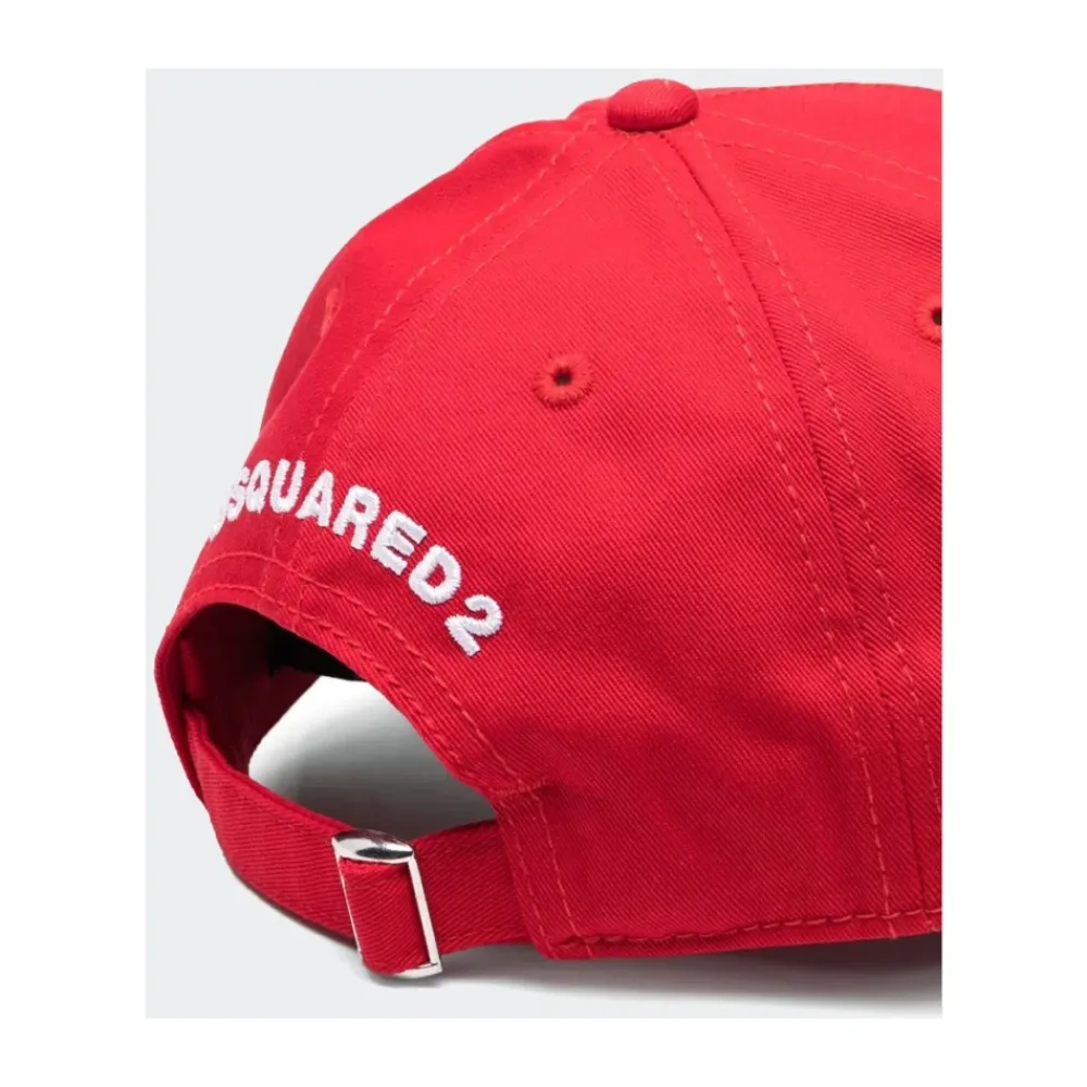 Huer & Kasketter<Dsquared2 Bomuldskasket med skygge Rød