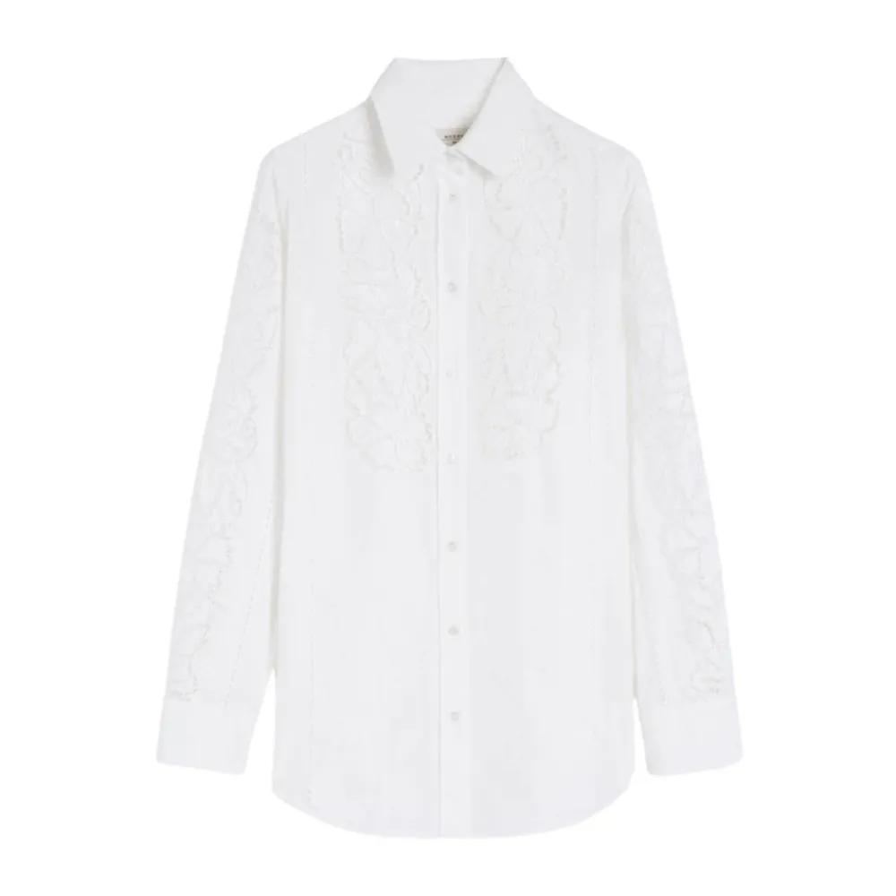 Bluser & Skjorter<Weekend Max Mara Bomuldsskjorte med klassiske detaljer Hvid