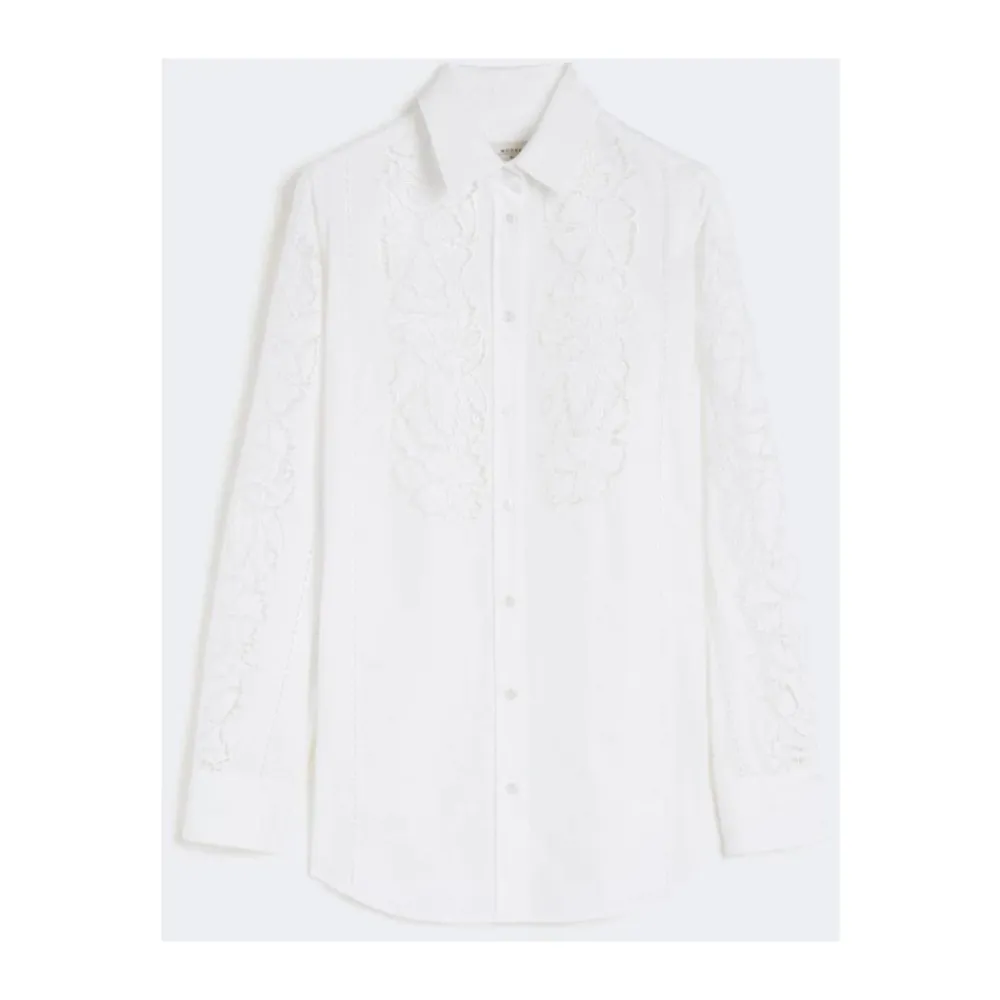 Bluser & Skjorter<Weekend Max Mara Bomuldsskjorte med klassiske detaljer Hvid
