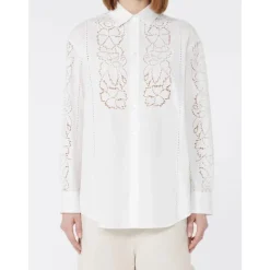 Bluser & Skjorter<Weekend Max Mara Bomuldsskjorte med klassiske detaljer Hvid