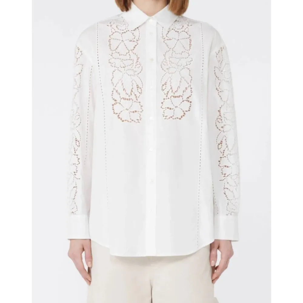 Bluser & Skjorter<Weekend Max Mara Bomuldsskjorte med klassiske detaljer Hvid