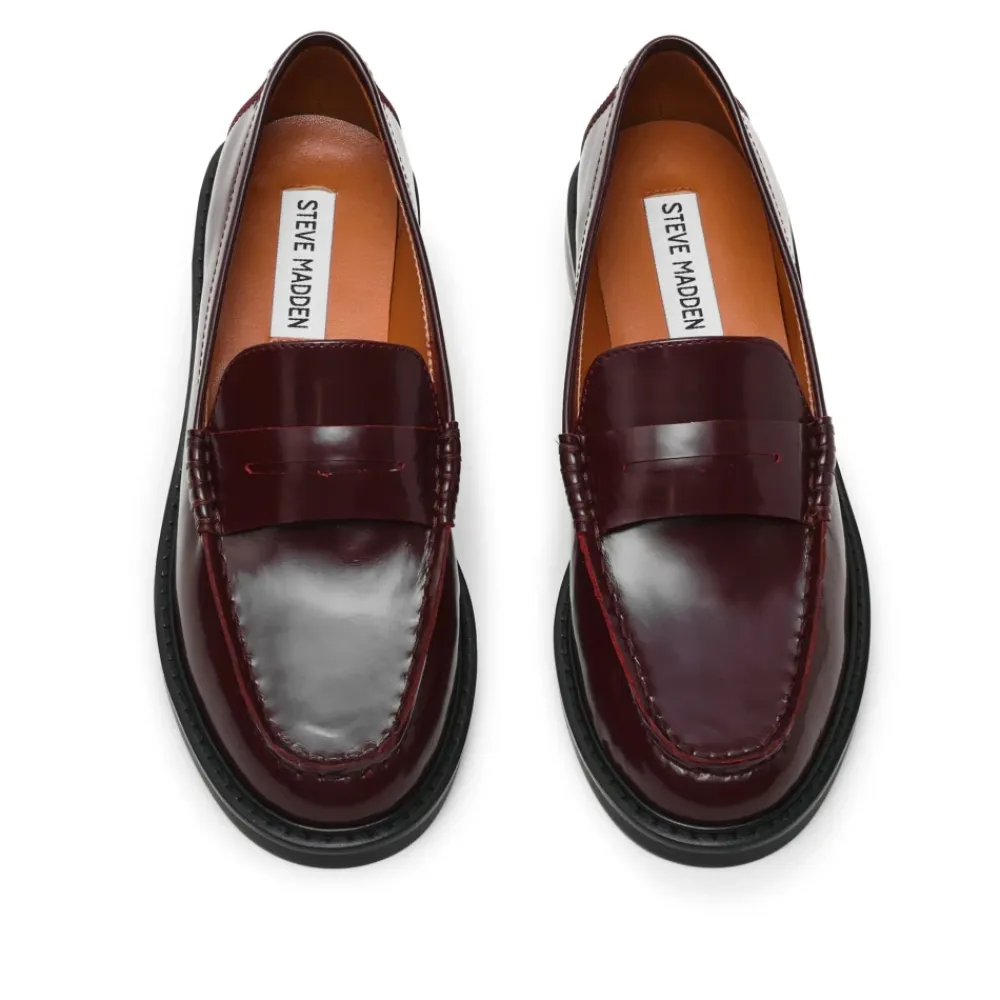 Loafers<Steve Madden Bordeaux Flade Sko Rød