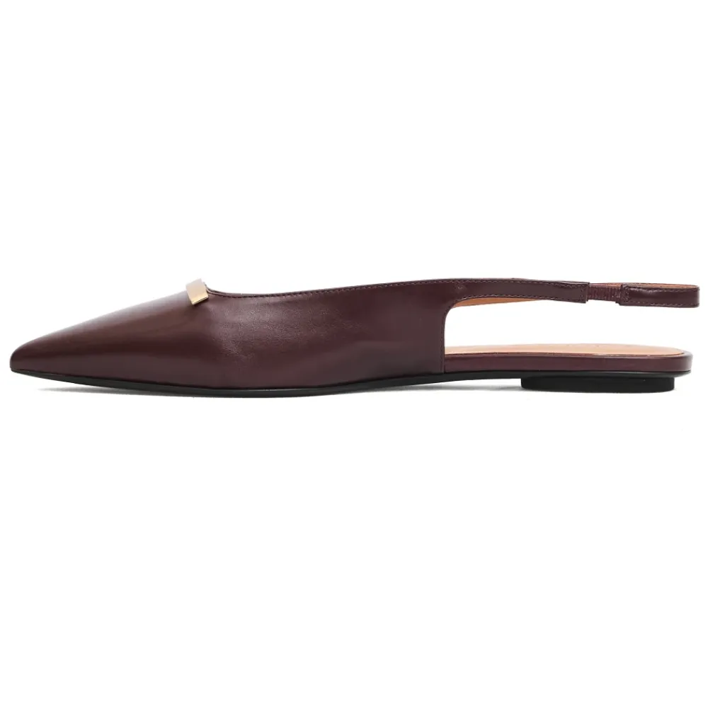 Ballerina Sko<Tod's Bordeaux Slingback Flats Rød