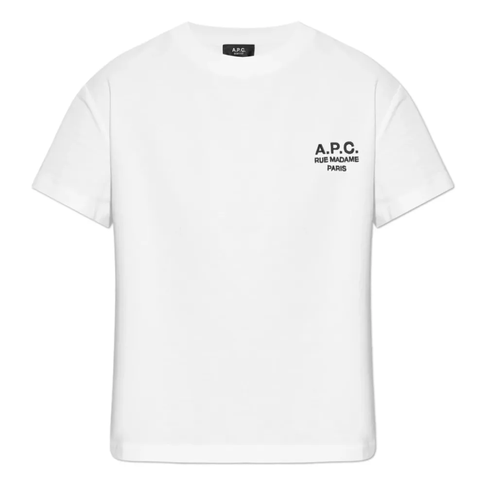 T-Shirts<A.P.C. Boxy Rue Madame Kortærmet T-shirt Hvid