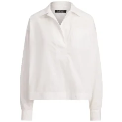 Bluser & Skjorter<Ralph Lauren Broadcloth Cropped Skjorte Hvid