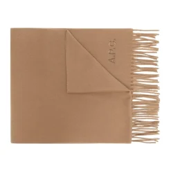 Halstørklæder Og Tørklæder^A.P.C. Broderet Ambroise Frynset Tørklæde Beige