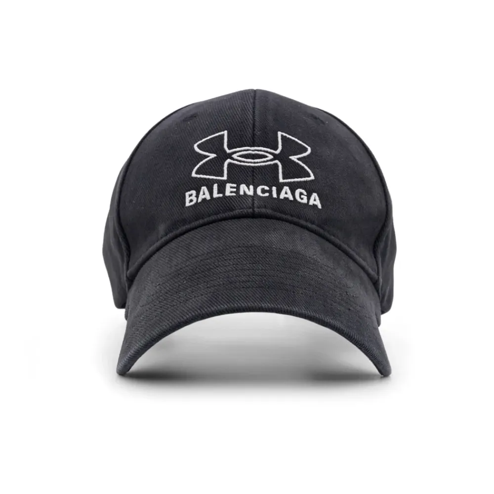Huer, Kasketter & Hatte^Balenciaga Broderet bomuldshat med rygsæk Sort