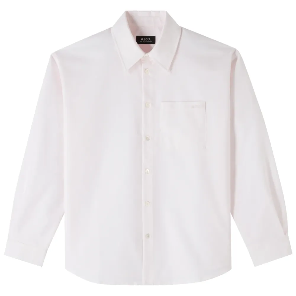Bluser & Skjorter<A.P.C. Broderet Boyfriend Skjorte Hvid
