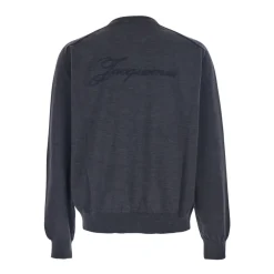 Strik<Jacquemus Broderet Sweater Grå