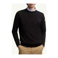 Trøjer|Sweatshirts<Moncler Broderet Monogram Jumper Sort