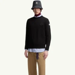 Trøjer|Sweatshirts<Moncler Broderet Monogram Jumper Sort