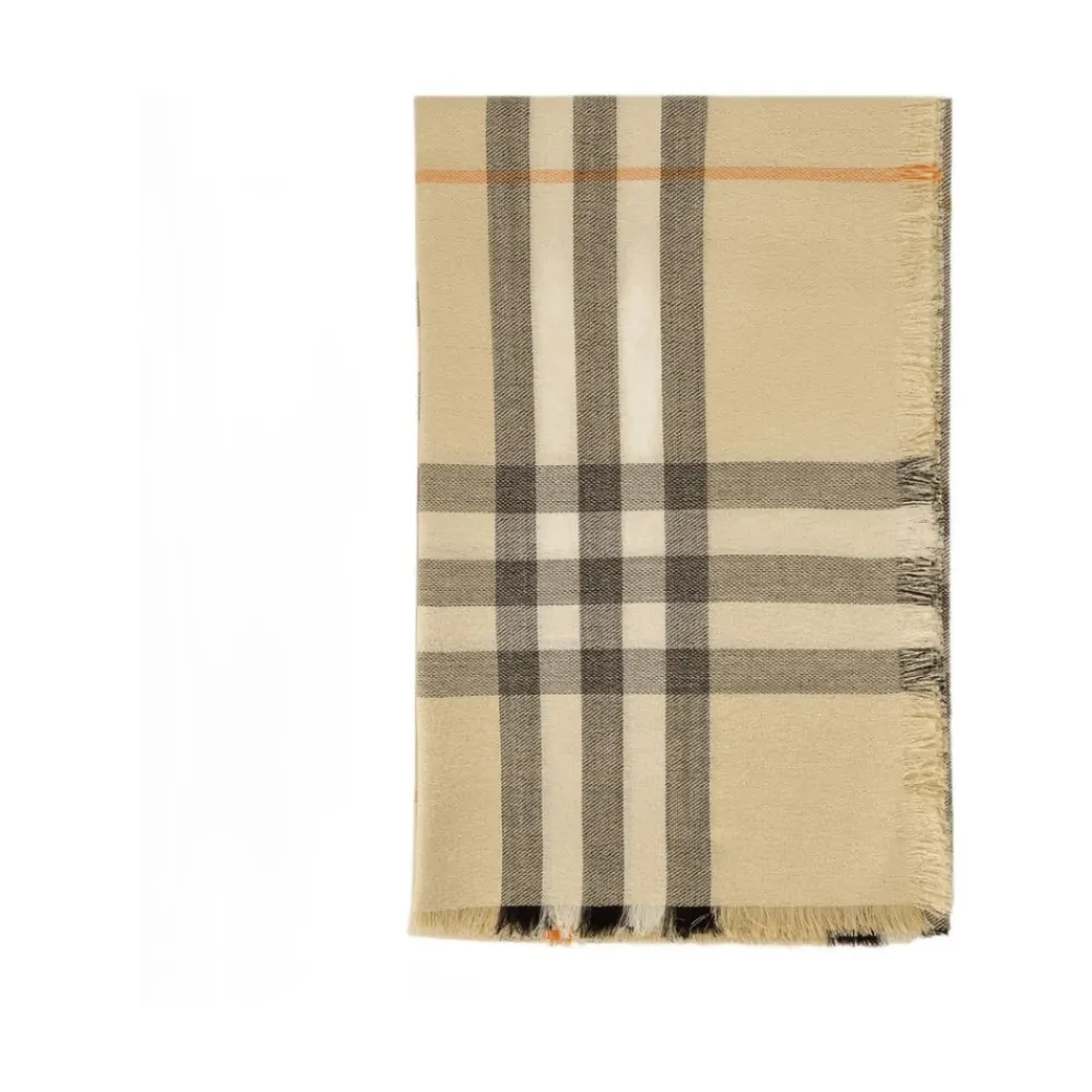 Halstørklæder Og Tørklæder|Tørklæder^Burberry Broderet uldblandingstørklæde Beige
