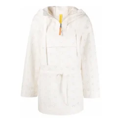 Jakker<Moncler Broderie Anglaise Cape Jakke Hvid