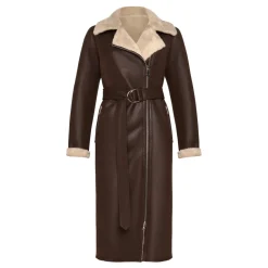 Frakker<Cesare Gaspari Faux Reversible Shearling Lang Frakke Brun
