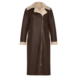 Frakker<Cesare Gaspari Faux Reversible Shearling Lang Frakke Brun