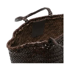 Indkøbstasker<Dragon Diffusion Læder Basket Weave Håndtaske Brun