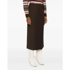 Nederdele^Dunst Midi Wrap Nederdel Brun