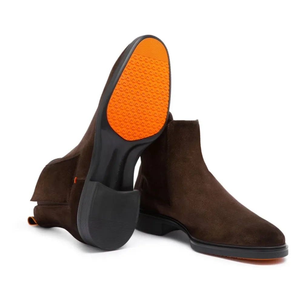 Støvler|Chelsea Boots<Santoni Ruskind Chelsea Støvler Letvægtsstil Brun