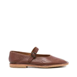 Ballerina Sko<Hereu Silke & Nylon Flade Sko Brun