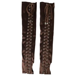 Handsker<Dolce & Gabbana e Lace-Up Satin Handsker Brun