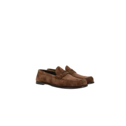 Loafers^Saint Laurent e Suede Flade Moccasin Sko Brun