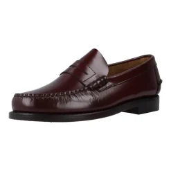 Loafers<Sebago Burgunderfarvede læderloafers Rød