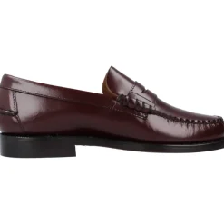 Loafers<Sebago Burgunderfarvede læderloafers Rød