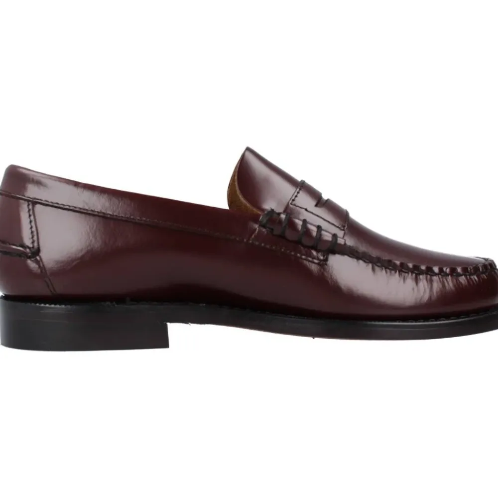 Loafers<Sebago Burgunderfarvede læderloafers Rød