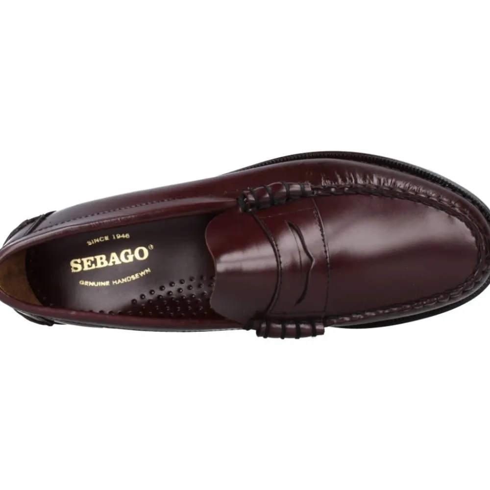 Loafers<Sebago Burgunderfarvede læderloafers Rød