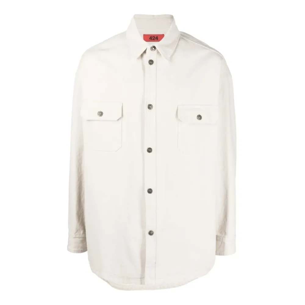 Skjorter^424 Button-up Overshirt Hvid