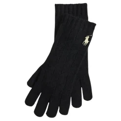 Handsker^Ralph Lauren Cable Knit Full-Finger Gloves Sort