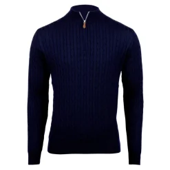 Strik<Stenströms Cable Knit Merino Sweater Blå