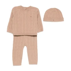 Bodystocking & Sæt<Tommy Hilfiger Cable Knit Three-Piece Outfit Gift Box Beige