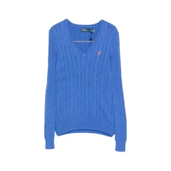 Striktrøjer & Sweatere<Ralph Lauren Cable-strikket V-hals sweater Blå