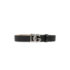 Bælter & Seler^Dolce & Gabbana Calfskin Logo Bælte Sort