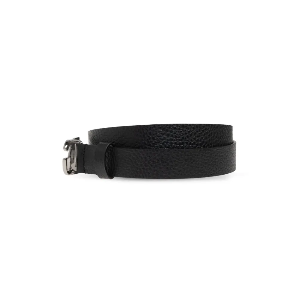 Bælter & Seler^Dolce & Gabbana Calfskin Logo Bælte Sort